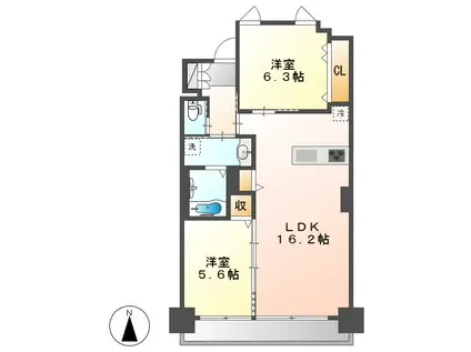 白壁リンクス(2LDK/5階)の間取り写真