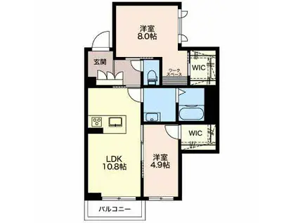 シャーメゾン万代ウエスト 301(2LDK/3階)の間取り写真