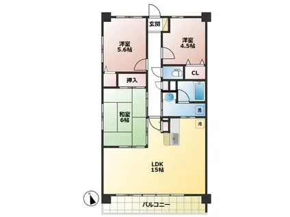 エテルノ豊春(3LDK/5階)の間取り写真
