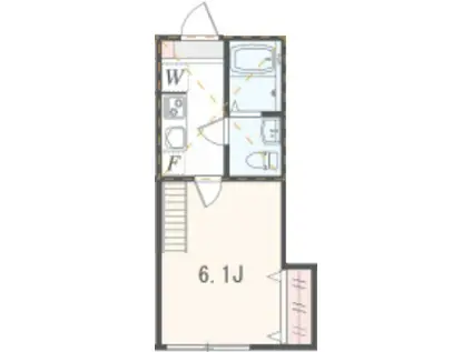 アザーレ・プラネ生田の丘(1K/2階)の間取り写真