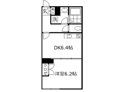 早稲田鶴巻町IMAハウス(1DK/1階)の間取り写真