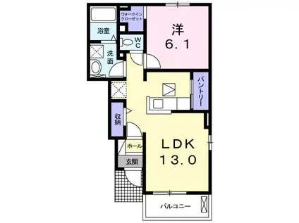 ヴェガ ユウキII(1LDK/1階)の間取り写真