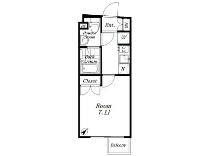 プレール・ドゥーク北新宿III(1K/3階)の間取り写真