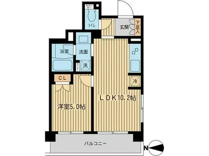 KDX川口幸町レジデンス(1LDK/3階)の間取り写真