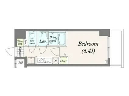 THE PASEO新小岩II(1K/5階)の間取り写真