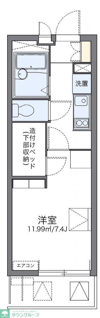 レオパレスエルハピネス(1K/2階)の間取り写真