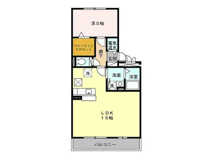 アドバンテージIV(1LDK/1階)の間取り写真