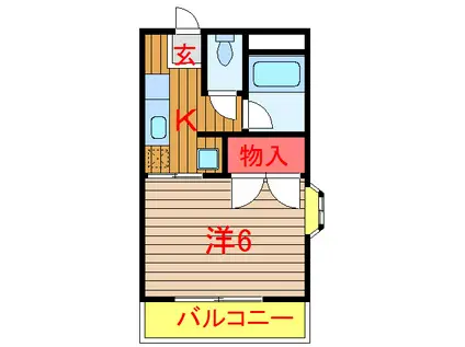 トミクラVIII(1K/2階)の間取り写真