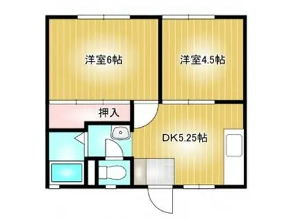 古谷ハイツ(2DK/2階)の間取り写真