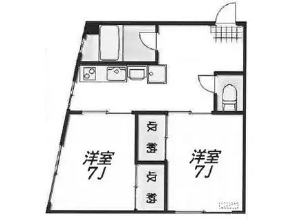 FRED(2LDK/2階)の間取り写真