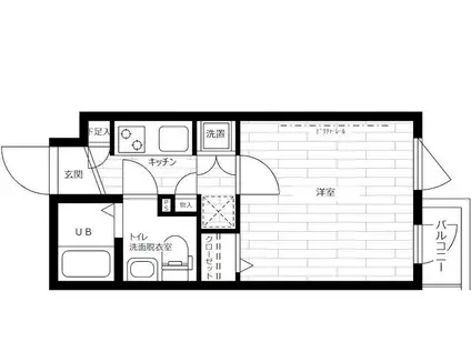 ステージグランデ田園調布アジールコート(1K/3階)の間取り写真