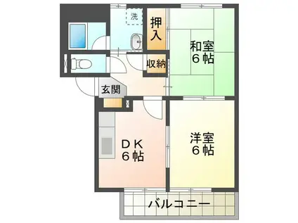 SURPLUS TWO神田橋北(2DK/1階)の間取り写真