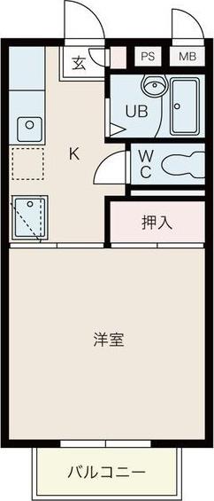 コートドール(1K/2階)の間取り写真