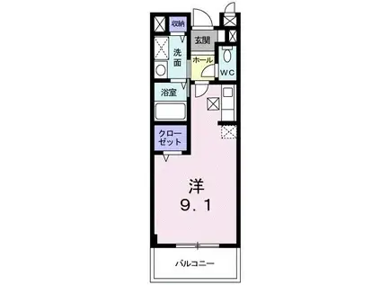 アルバ I(ワンルーム/2階)の間取り写真