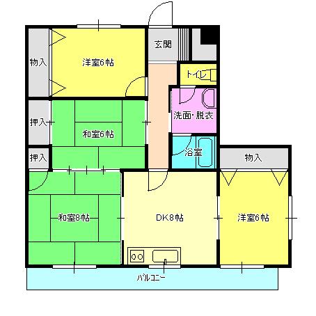 サンクレール南(4DK/1階)の間取り写真