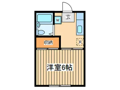 ドミール荒井(1K/2階)の間取り写真