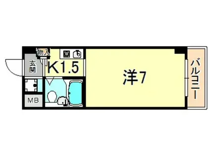 トレビアンコート(1K/1階)の間取り写真