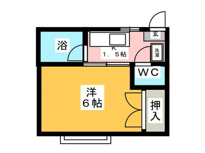 第1グリーンハイツA(1K/1階)の間取り写真