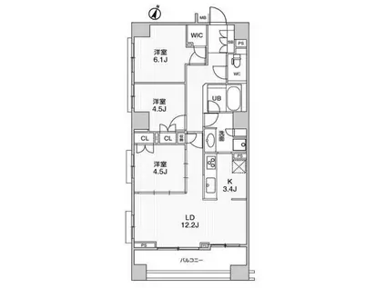 パークハウス練馬春日町(3LDK/5階)の間取り写真