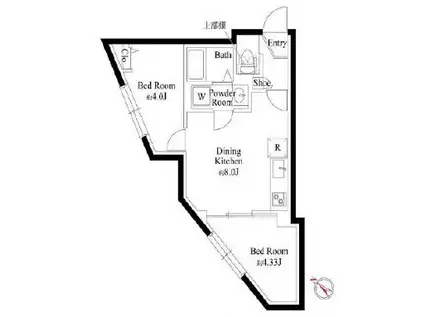 エルファーロ明大前III(2DK/4階)の間取り写真