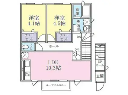 ハウピア(2LDK/2階)の間取り写真