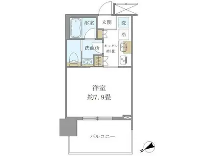 BRILLIA TOWER 浜離宮 ブリリアタワー浜離宮(1K/6階)の間取り写真