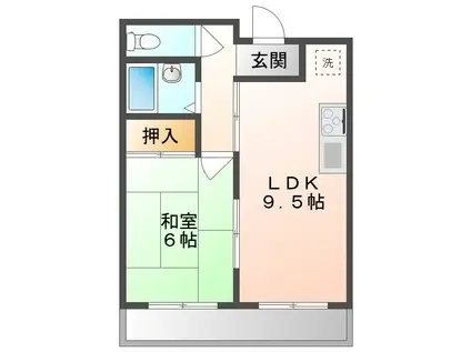 カーサ後楽園(1LDK/3階)の間取り写真