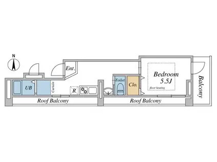 ROCCA SQUARE(1K/5階)の間取り写真