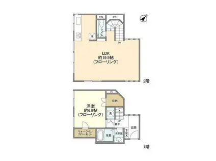 FK代官山(1LDK/1階)の間取り写真