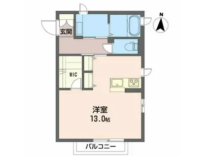 レフィシア(ワンルーム/2階)の間取り写真