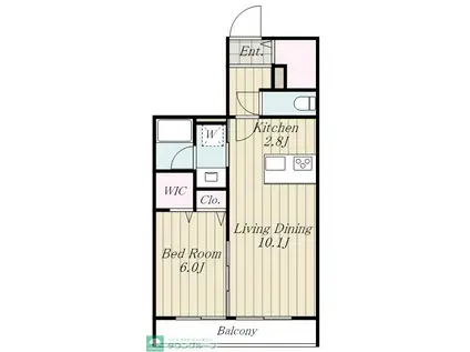リウニーレ四谷(1LDK/1階)の間取り写真