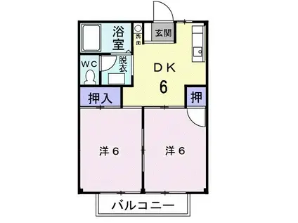 サンライズ寿(2DK/2階)の間取り写真