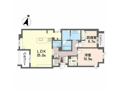 THE SKY 御影郡家(2LDK/2階)の間取り写真