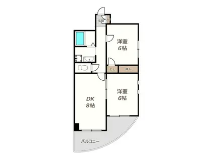 イルマーレ(2DK/6階)の間取り写真