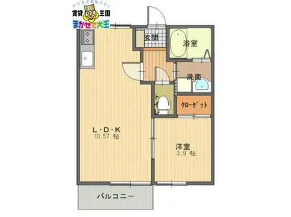 ファイブスターレジデンス石神(1LDK/2階)の間取り写真