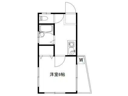 フルーレ(1K/1階)の間取り写真
