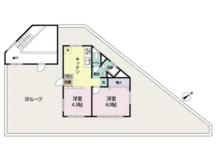 伊井興業ビル 2K(2K/5階)の間取り写真