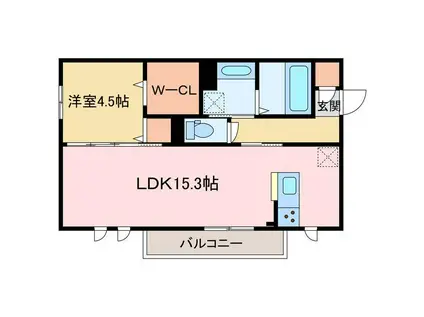 D-ROOM RAFFINE(1LDK/2階)の間取り写真