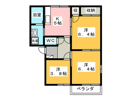 アルティームハイツ(3K/2階)の間取り写真