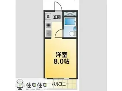 ソレイユ豊田(ワンルーム/6階)の間取り写真