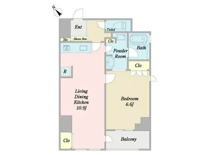 プロシード西新宿(1LDK/3階)の間取り写真