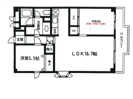 BELLE CREER(2LDK/2階)の間取り写真