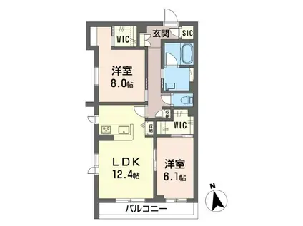 アクアリーシェIII(2LDK/3階)の間取り写真