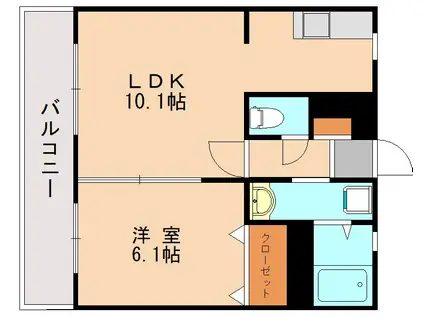 サンシャインビュー(1LDK/3階)の間取り写真