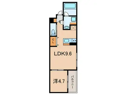 S-MOVE西宮今津(1LDK/4階)の間取り写真