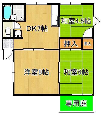 メゾンド プラト-(3DK/1階)の間取り写真