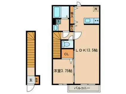 ローズコート新江古田(1LDK/2階)の間取り写真