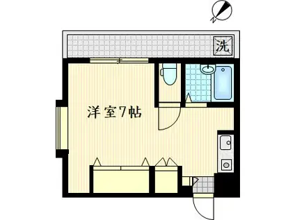 ファインズコート渡田(ワンルーム/1階)の間取り写真