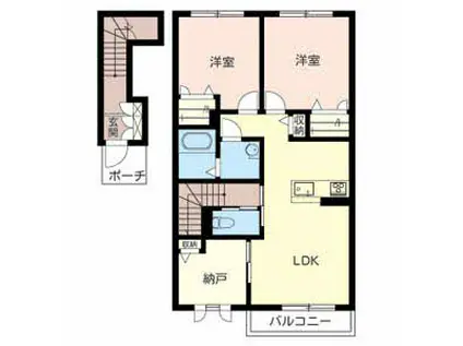 シャーメゾン田原本 A(2LDK/2階)の間取り写真