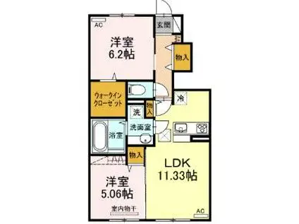 ロイヤル・アプローズ(2LDK/1階)の間取り写真